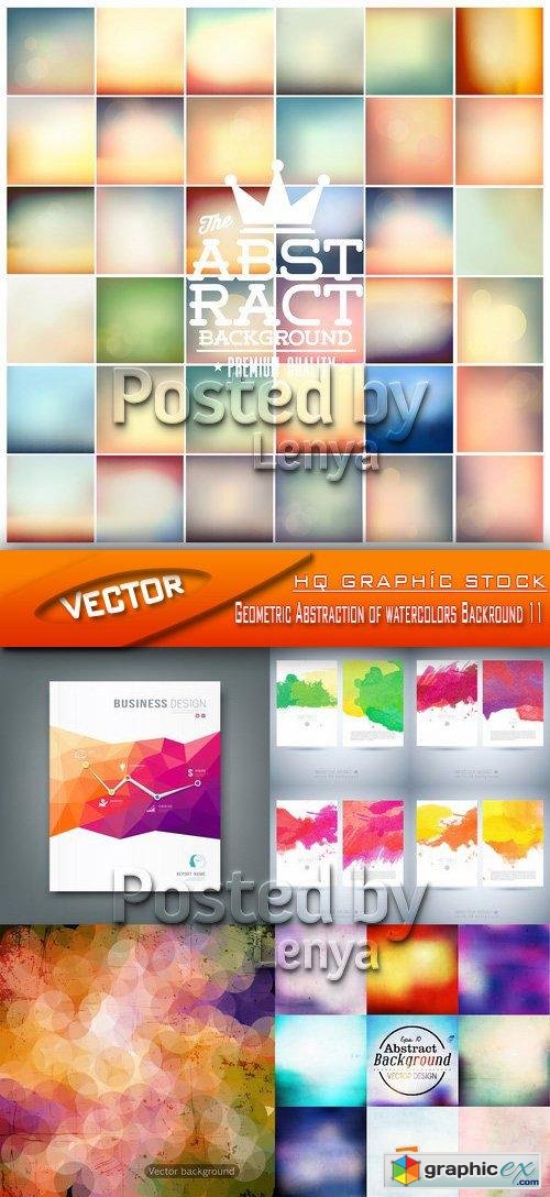 Stock Vector - Geometric Abstraction of watercolors Backround 011