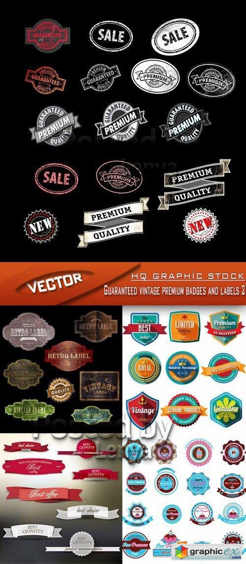 Stock Vector - Guaranteed vintage premium badges and labels 2