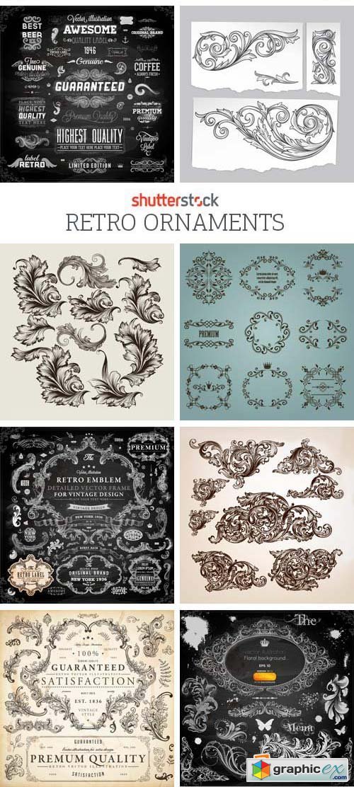 Amazing SS - Retro Ornaments, 25xEPS
