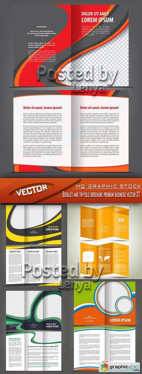 Stock Vector - Booklet and tri-fold brochure premium business vector 27