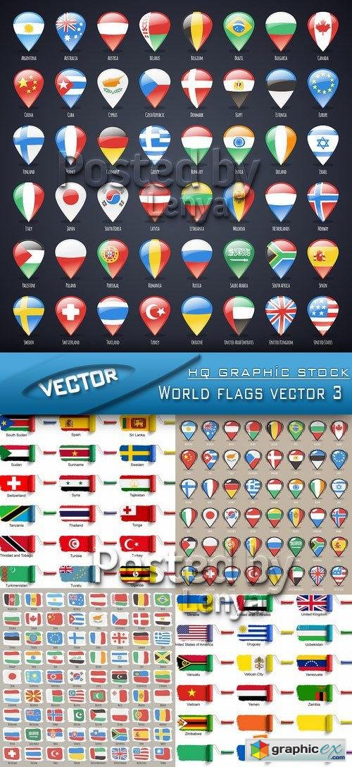 Stock Vector - World flags vector 3