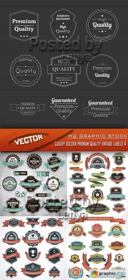 Stock Vector - Luxury golden premium quality vintage labels 4