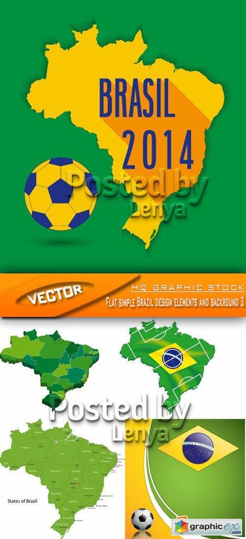 Stock Vector - Flat simple Brazil design elements and backround 3