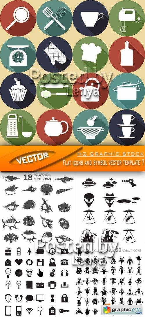 Flat icons and symbol vector template 7