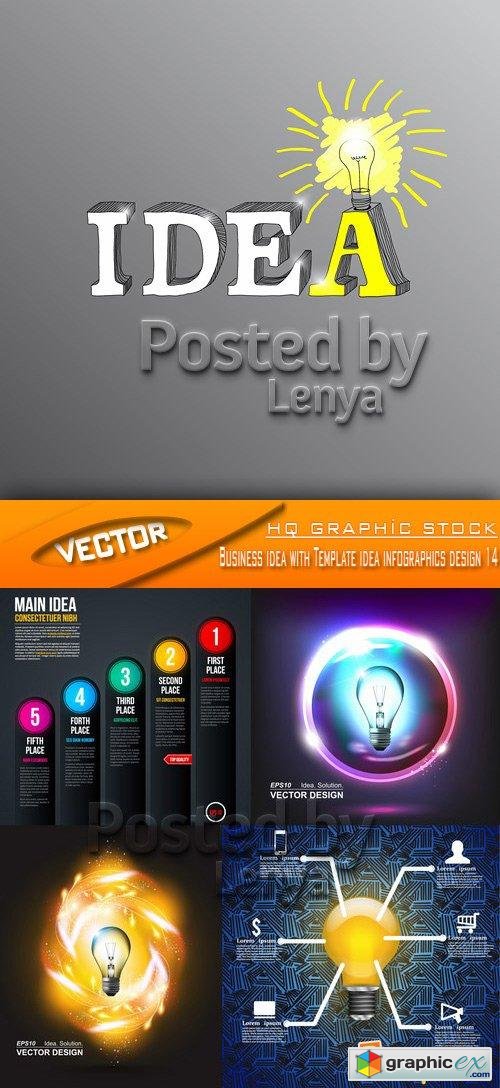 Stock Vector - Business idea with Template idea infographics design 14