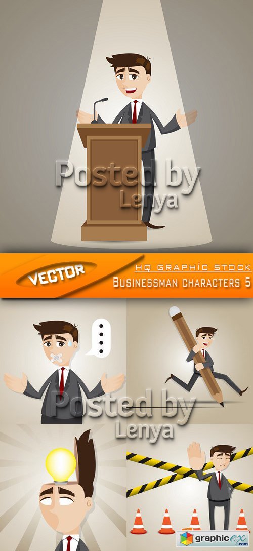 Stock Vector -  Businessman characters 5