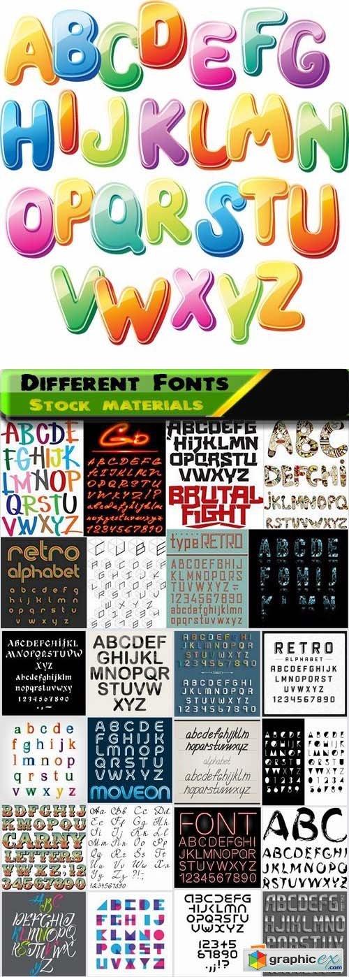 Different Fonts in vector from stock 4 25xEPS