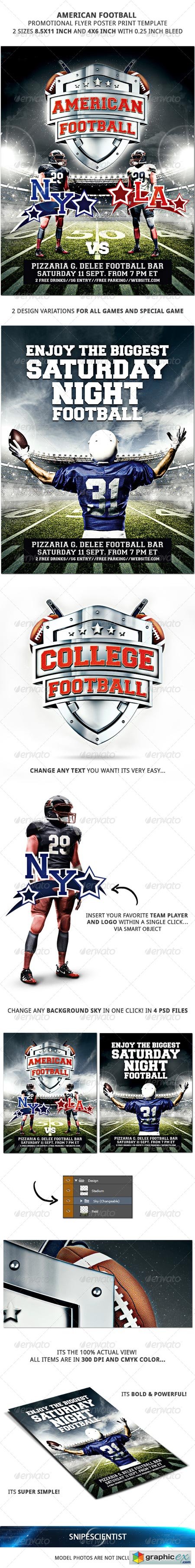 American Football Promotional Flyer Poster 2 Sizes 8603931