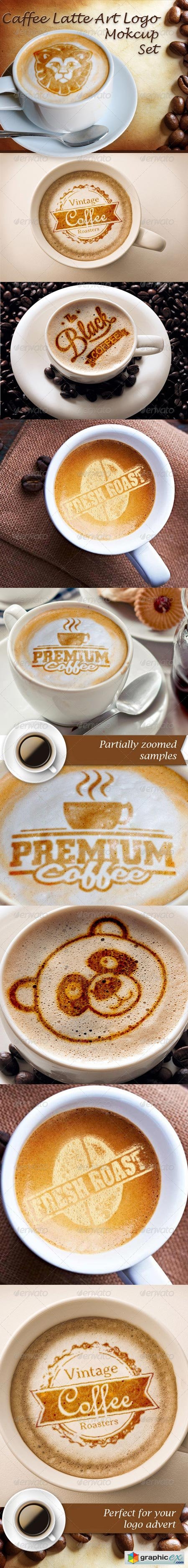 Caffee Latte Art Logo Mockup Set 8570523