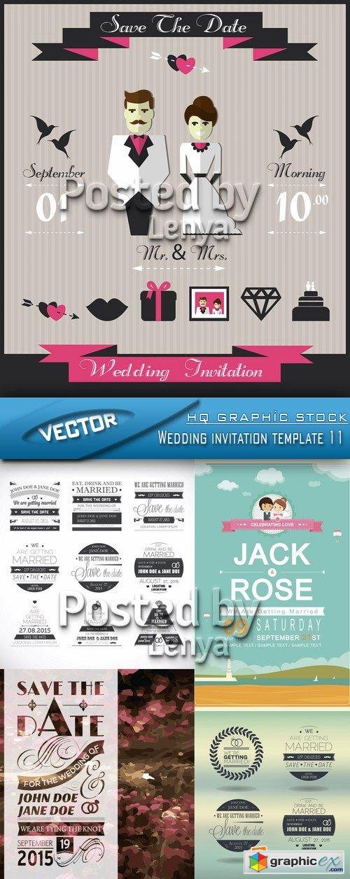 Stock Vector - Wedding invitation template 11