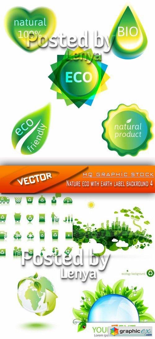 Stock Vector - Nature eco with earth label backround 4