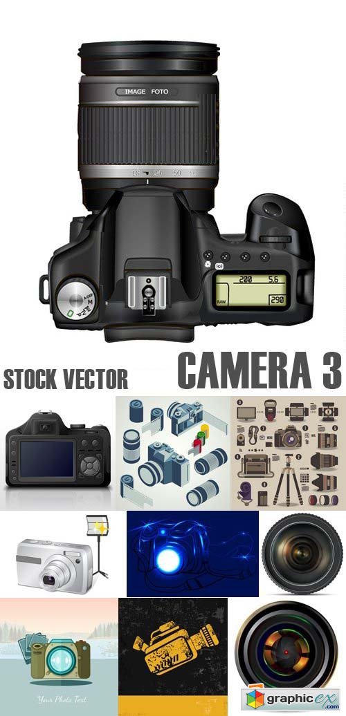 Stock Vectors - Camera 3, 25xEPS
