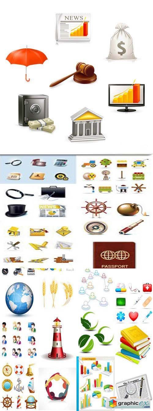 Business icons set, 25xEPS