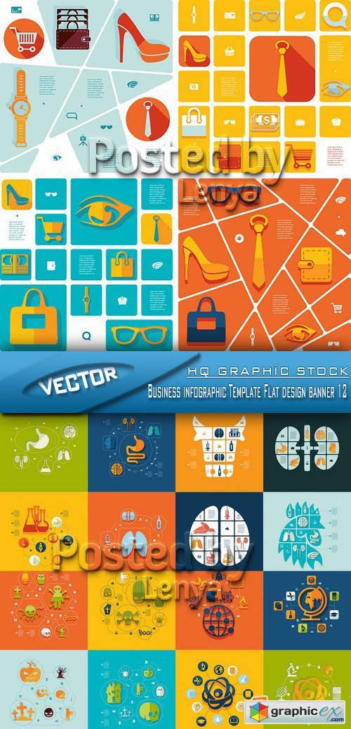 Stock Vector - Business infographic Template Flat design banner 12