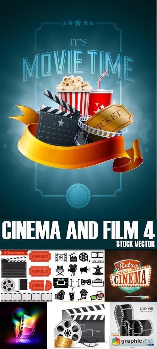 Stock Vectors - Cinema and Film 4, 25xEPS