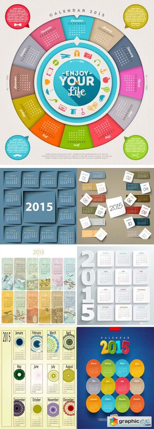 2015 calendar design 4, 25xEPS
