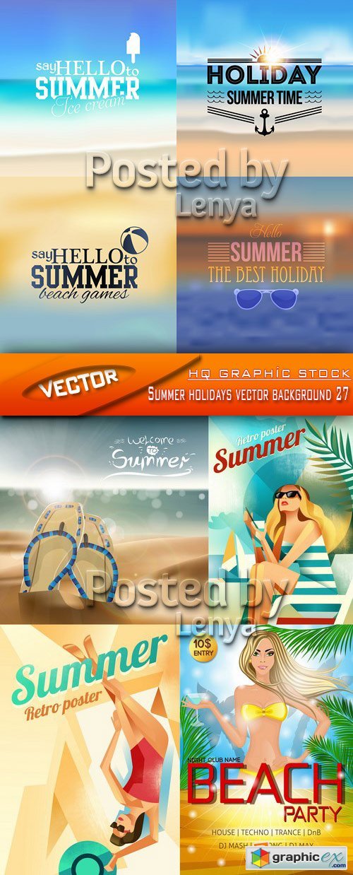 Stock Vector - Summer holidays vector background 27