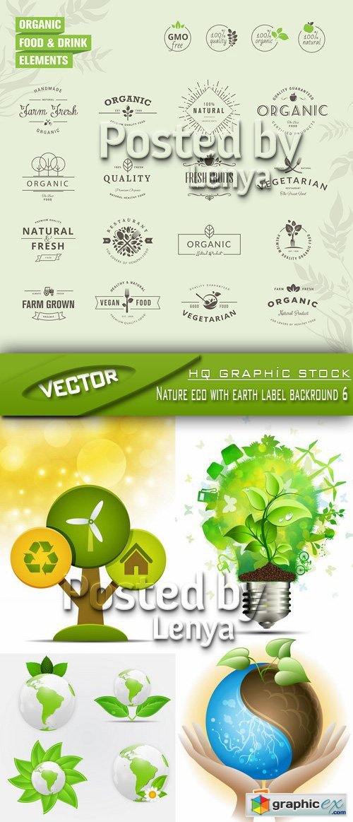 Stock Vector - Nature eco with earth label backround 6