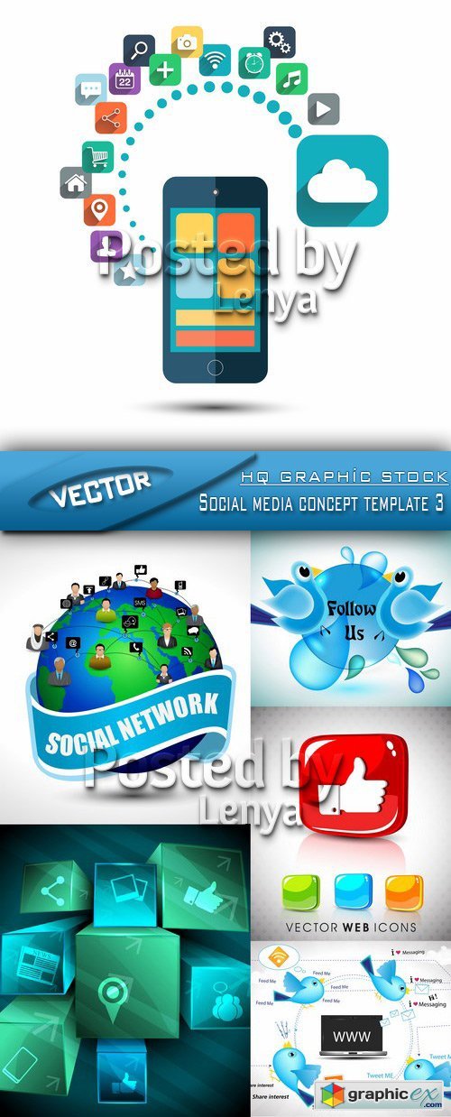 Stock Vector - Social media concept template 03