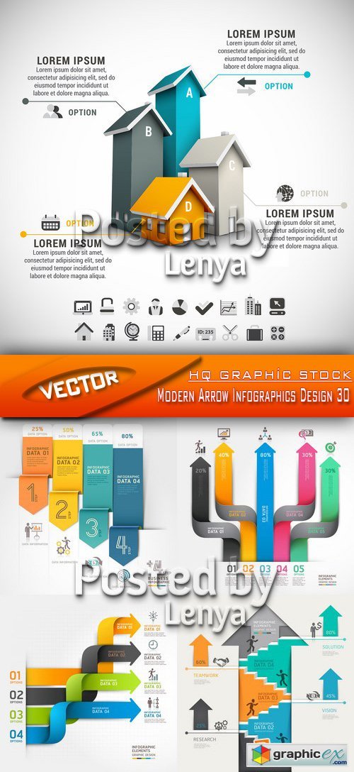 Stock Vector - Modern Arrow Infographics Design 30
