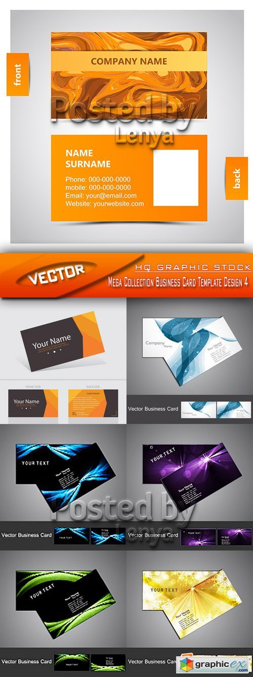 Stock Vector - Mega Collection Business Card Template Design 4