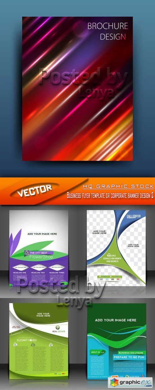 Stock Vector - Business flyer template or corporate banner design 2