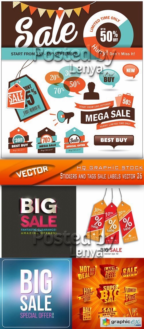 Stock Vector - Stickers and tags sale labels vector 26