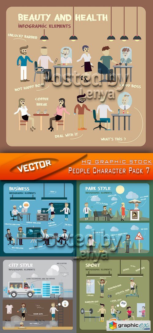 Stock Vector - People Character Pack 7