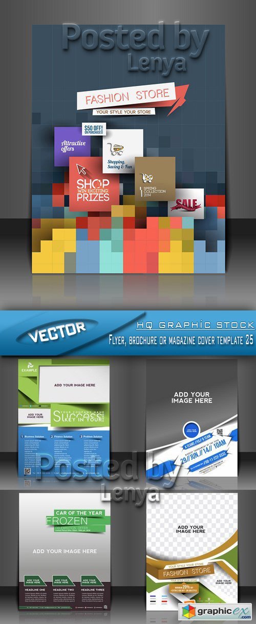 Stock Vector - Flyer, brochure or magazine cover template 25
