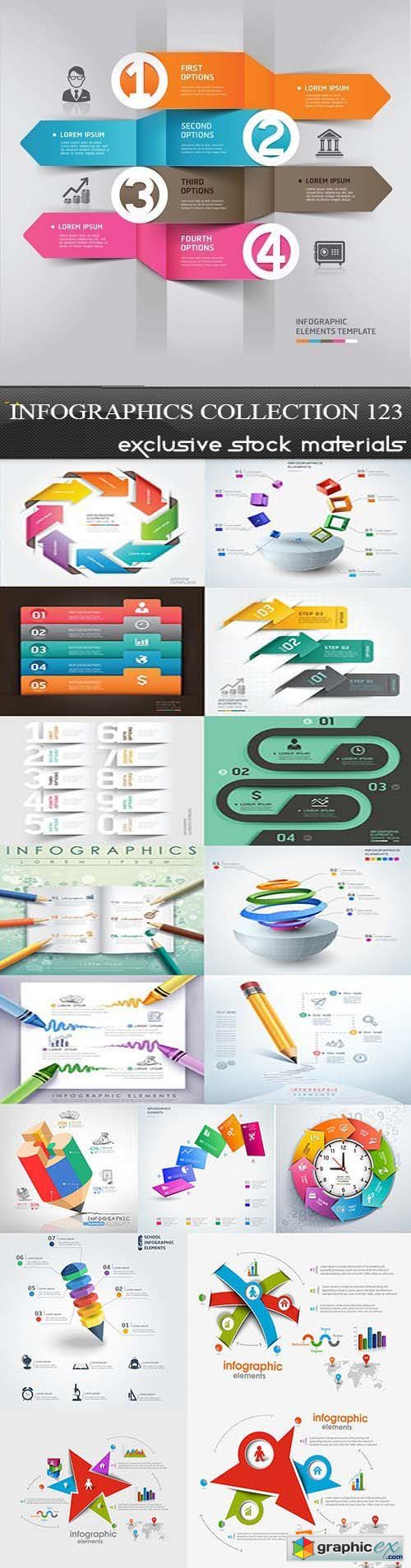 Collection of infographics vol.123, 25xEPS