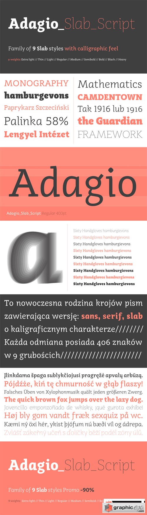 Adagio Slab Script Font Family - 9 Fonts for $140