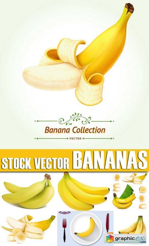 Stock Vectors - Bananas 2, 25xEPS