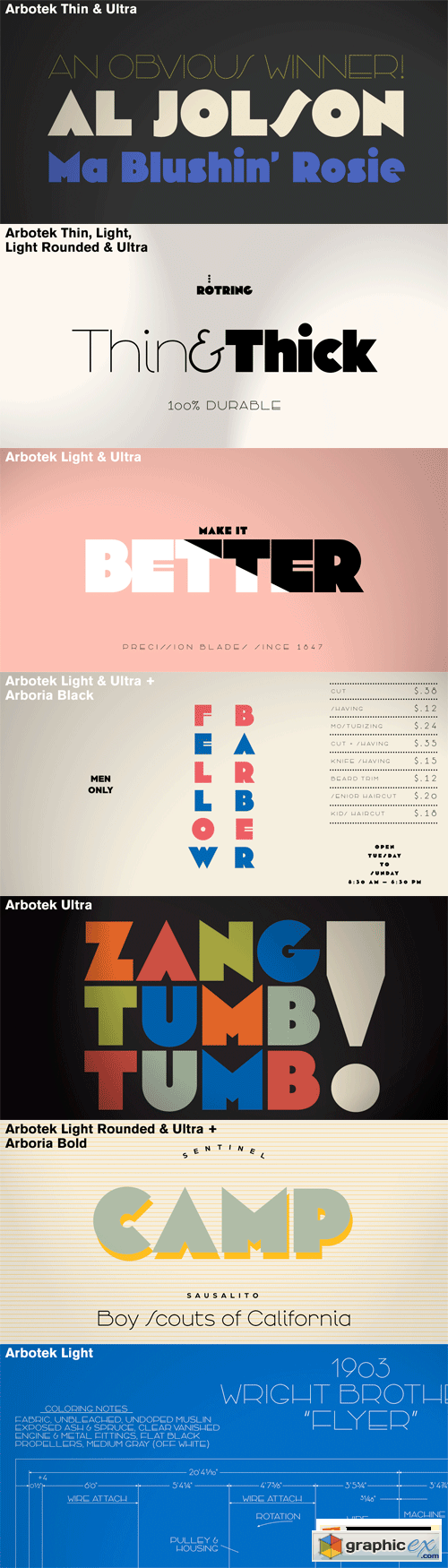 Arbotek Font Family - 4 Fonts for $208