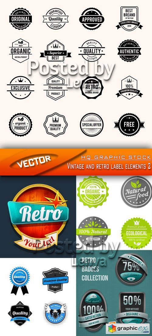 Stock Vector - Vintage and retro label elements 2