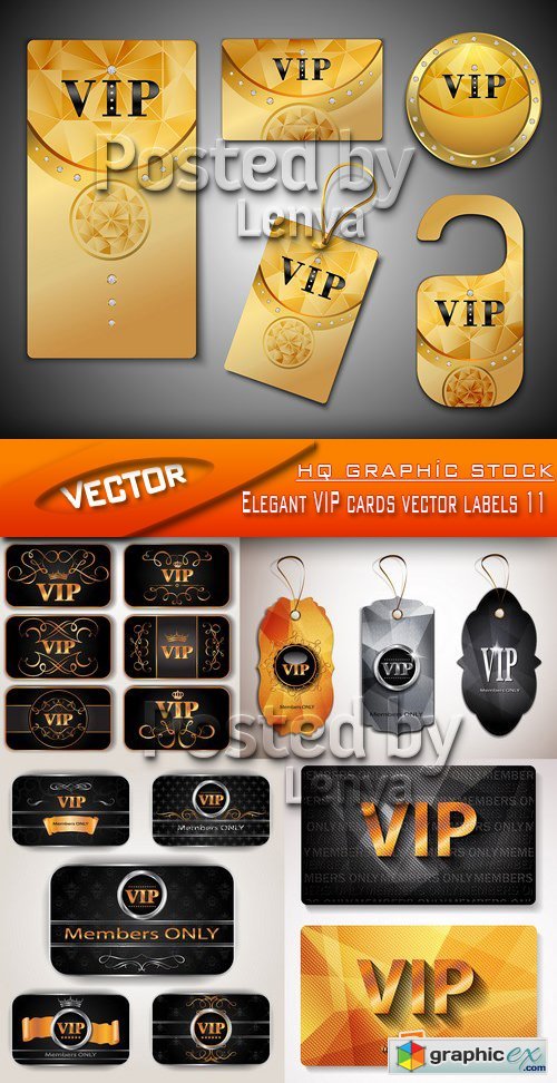 Stock Vector - Elegant VIP cards vector labels 11
