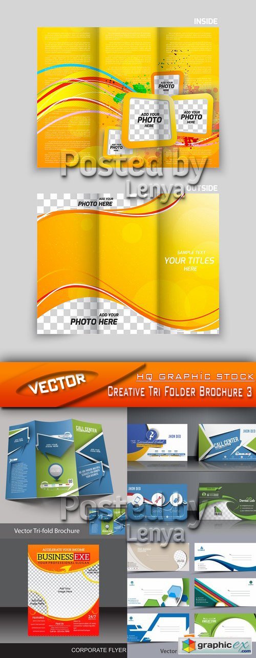 Stock Vector - Creative Tri Folder Brochure 3