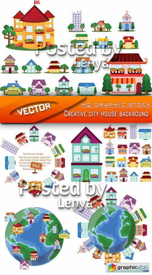 Stock Vector - Creative city house backround