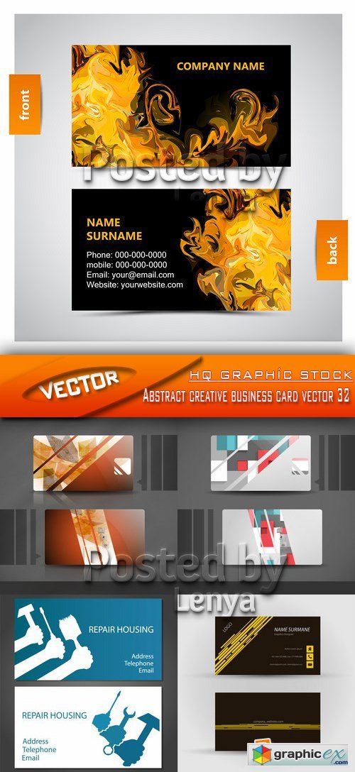 Stock Vector - Abstract creative business card vector 32