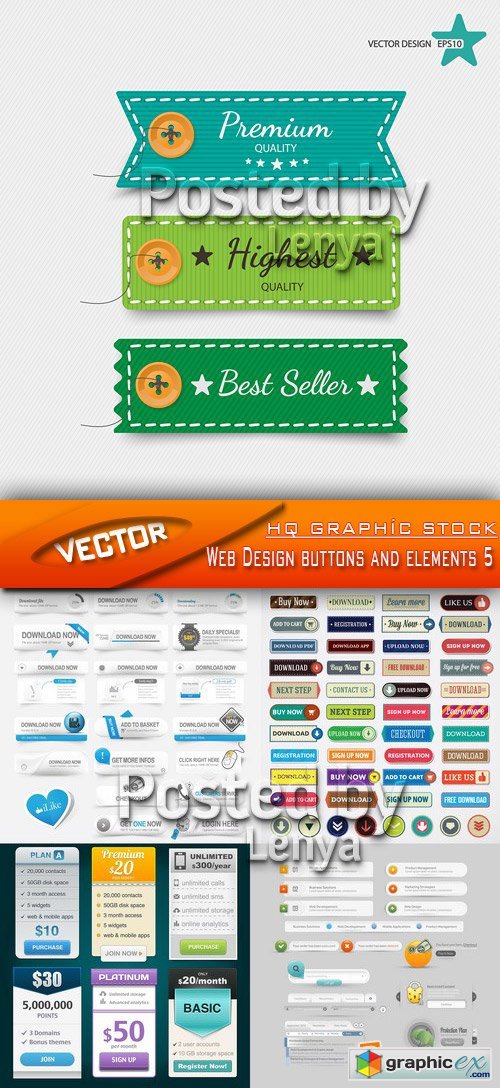 Stock Vector - Web Design buttons and elements 5