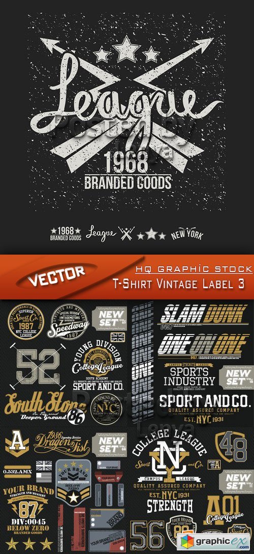 Stock Vector - T-Shirt Vintage Label 3