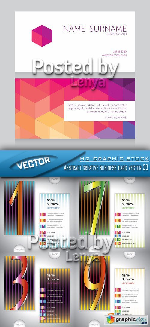 Stock Vector - Abstract creative business card vector 33