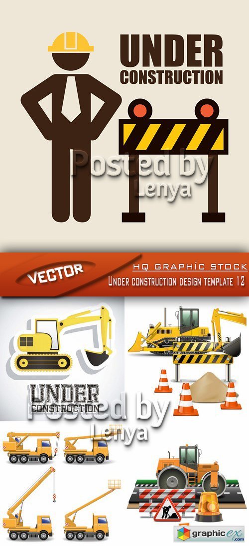 Stock Vector - Under construction design template 12