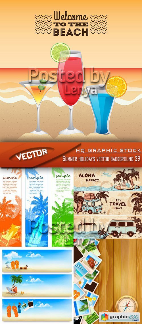 Stock Vector - Summer holidays vector background 29