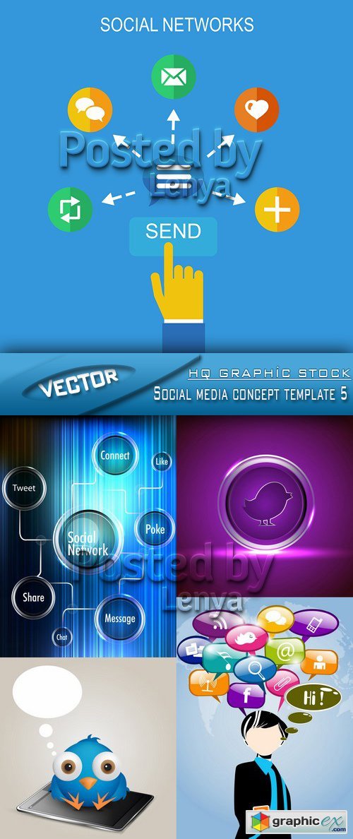 Stock Vector - Social media concept template 5
