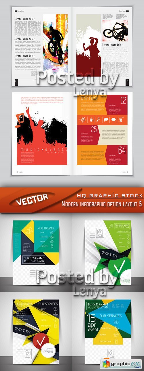 Stock Vector - Modern infographic option layout 5