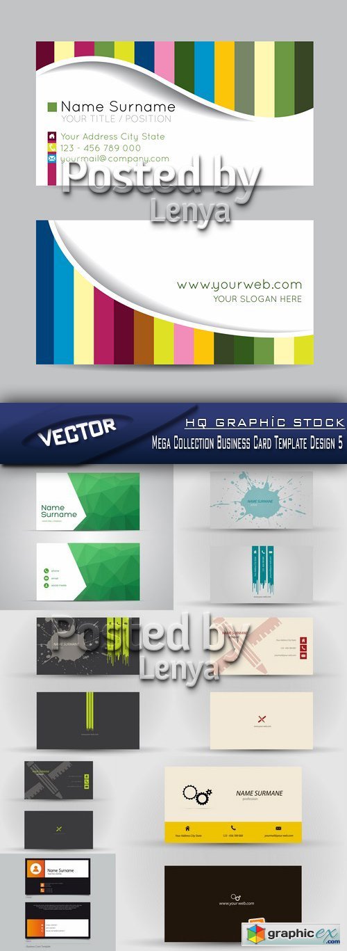 Stock Vector - Mega Collection Business Card Template Design 5