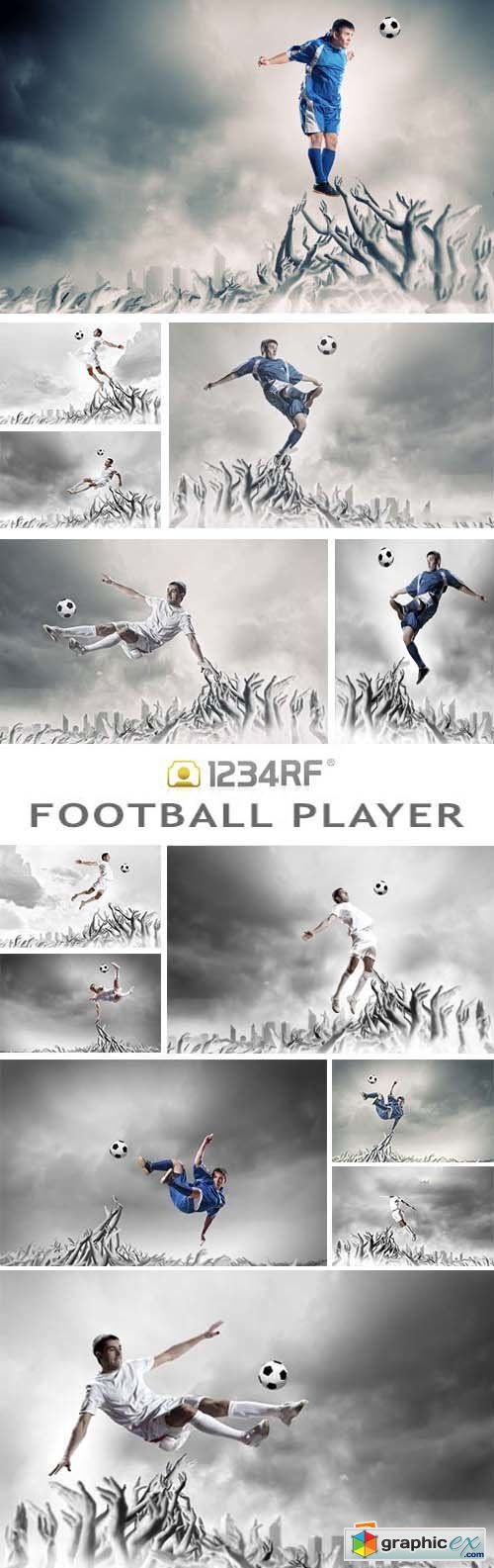 Football Player In Jump - 26xJPG