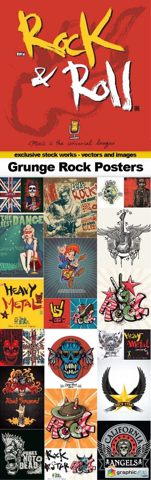 Grunge Rock Posters - 25x EPS