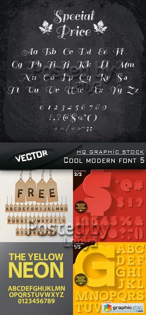 Stock Vector - Cool modern font 5