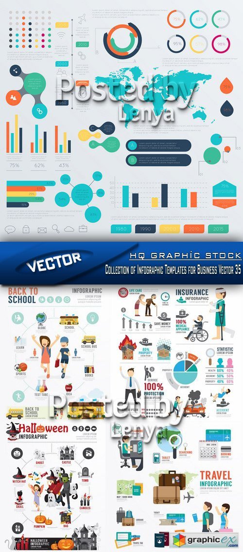 Stock Vector - Collection of Infographic Templates for Business Vector 35
